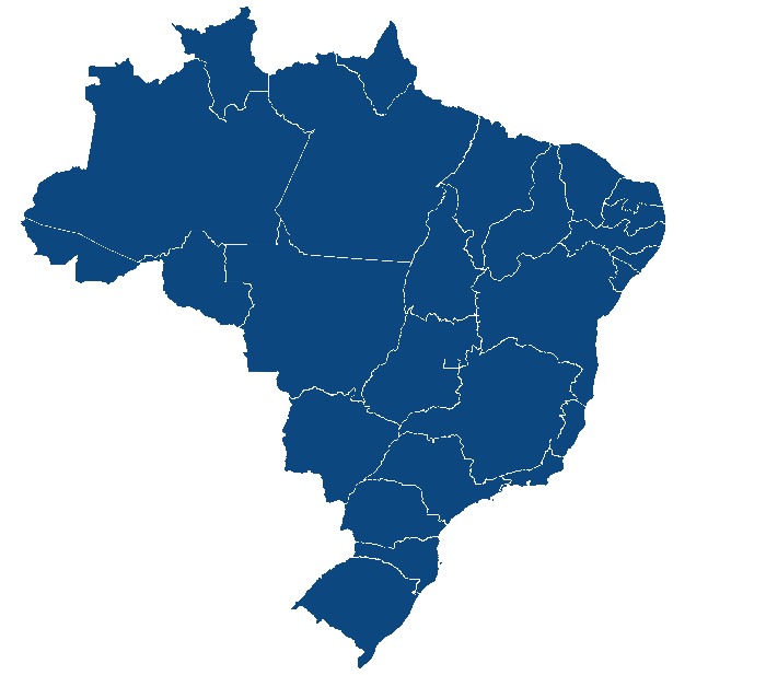 Mapa do Brasil com divisões estaduais